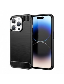 Carbon Case iPhone 14 Pro Max flexibelt gel bakskal svart