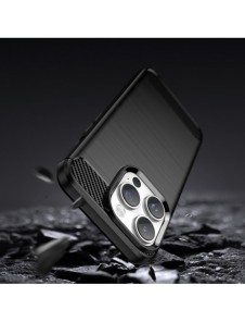 Carbon Case iPhone 14 Pro Max flexibelt gel bakskal svart