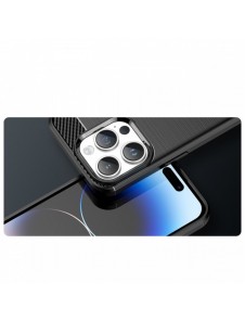 Carbon Case iPhone 14 Pro Max flexibelt gel bakskal svart