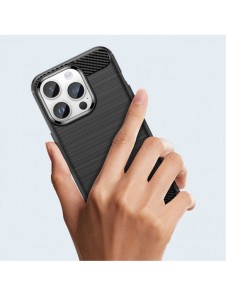 Carbon Case för iPhone 14 Pro Max flexibelt bakskal i gel blått