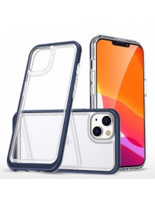 Klart 3-i-1 fodral för iPhone 14 silikonskal med ram blå