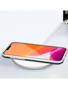 Klart 3-i-1 fodral för iPhone 14 Plus silikonskal med ram röd