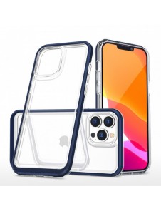 Klart 3-i-1 fodral för iPhone 14 Pro silikonskal med ram blå