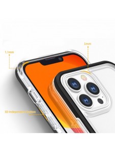 Klart 3-i-1 fodral för iPhone 14 Pro Max silikonskal med ram svart