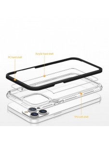 Klart 3-i-1 fodral för iPhone 14 Pro Max silikonskal med ram svart