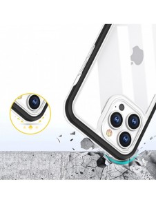 Klart 3-i-1 fodral för iPhone 14 Pro Max silikonskal med ram svart