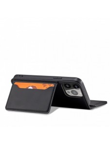 Magnet Kortfodral fodral för iPhone 14 flip cover plånboksställ svart