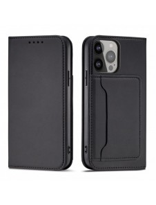 Magnet Kortfodral fodral för iPhone 14 Plus flip cover plånboksställ svart
