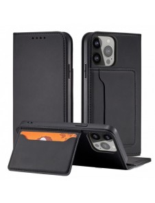 Magnet Kortfodral fodral för iPhone 14 Plus flip cover plånboksställ svart