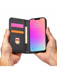 Magnet Kortfodral fodral för iPhone 14 Plus flip cover plånboksställ svart