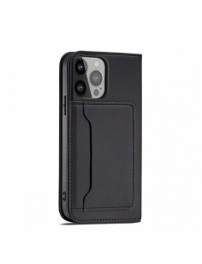 Magnet Kortfodral fodral för iPhone 14 Pro flip cover plånboksställ svart