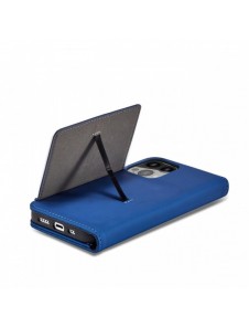 Magnetkortfodral för iPhone 14 Pro flip cover plånboksställ blå