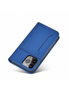 Magnetkortfodral för iPhone 14 Pro flip cover plånboksställ blå