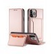 Magnetkortfodral för iPhone 14 Pro flip cover plånboksställ rosa