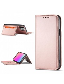 Magnetkortfodral för iPhone 14 Pro Max flip-fodral plånboksställ rosa