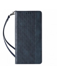 Magnet Strap Case Fodral för iPhone 14 Flip Wallet Mini Lanyard Stand Blå