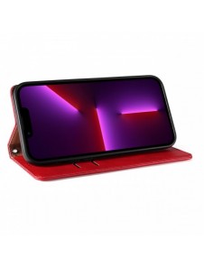 Magnet Strap Fodral för iPhone 14 Flip Wallet Mini Lanyard Stand rött
