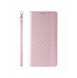 Magnet Strap Fodral iPhone 14 Fodral Flip Wallet Mini Lanyard Stand Rosa