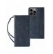 Magnet Strap Case Fodral för iPhone 14 Plus Flip Wallet Mini Lanyard Stand Blå