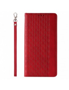 Magnet Strap Fodral iPhone 14 Plus Fodral med Flip Wallet Mini Lanyard Stand Röd