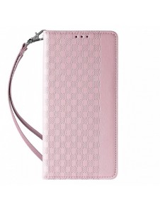 Magnet Strap Case Fodral för iPhone 14 Plus Flip Wallet Mini Lanyard Stand Rosa