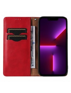 Magnet Strap Fodral iPhone 14 Pro Fodral med Flip Wallet Mini Lanyard Stand Röd
