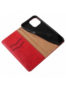 Magnet Strap Fodral iPhone 14 Pro Fodral med Flip Wallet Mini Lanyard Stand Röd