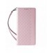 Magnet Strap Case Fodral för iPhone 14 Pro Flip Wallet Mini Lanyard Stand Rosa