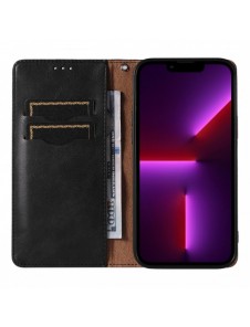 Magnet Strap Case Fodral för iPhone 14 Pro Max Flip Wallet Mini Lanyard Stand Svart