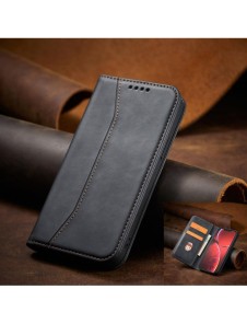 Magnet Fancy Case fodral för iPhone 14 flip cover plånboksställ svart