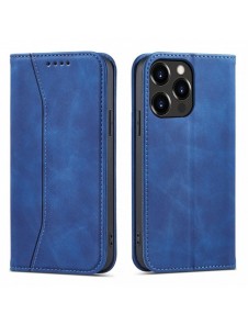 Magnet Fancy Case fodral för iPhone 14 flip cover plånboksställ blå