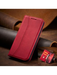 Magnet Fancy Case fodral för iPhone 14 flip cover plånboksställ rött