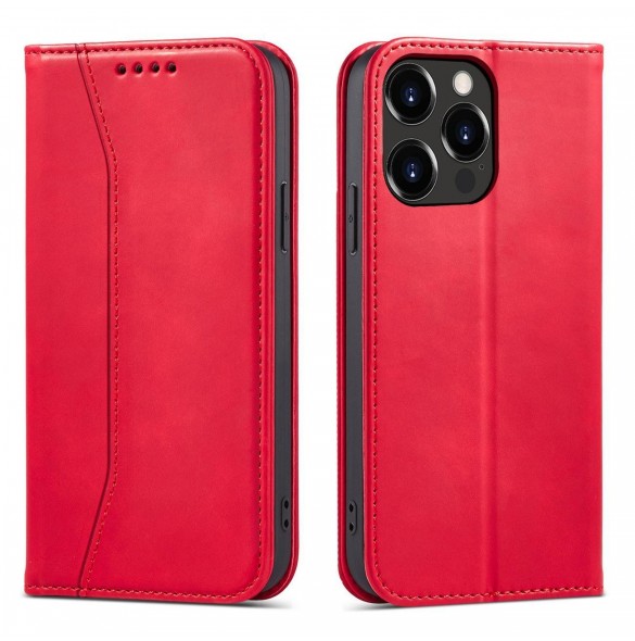 Magnet Fancy Case-fodral för iPhone 14 Plus flip cover plånboksställ rött