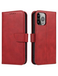 Magnetfodral elegant fodralskal med flik och stativfunktion för iPhone 14 Max röd