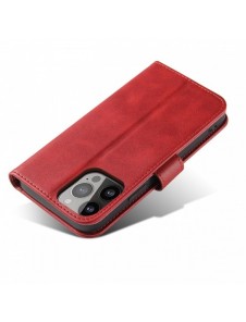 Magnetfodral elegant fodralskal med flik och stativfunktion för iPhone 14 Max röd