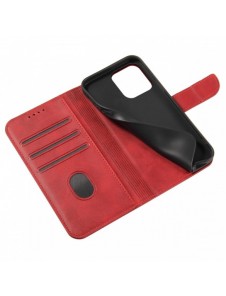 Magnetfodral elegant fodralskal med flik och stativfunktion för iPhone 14 Max röd