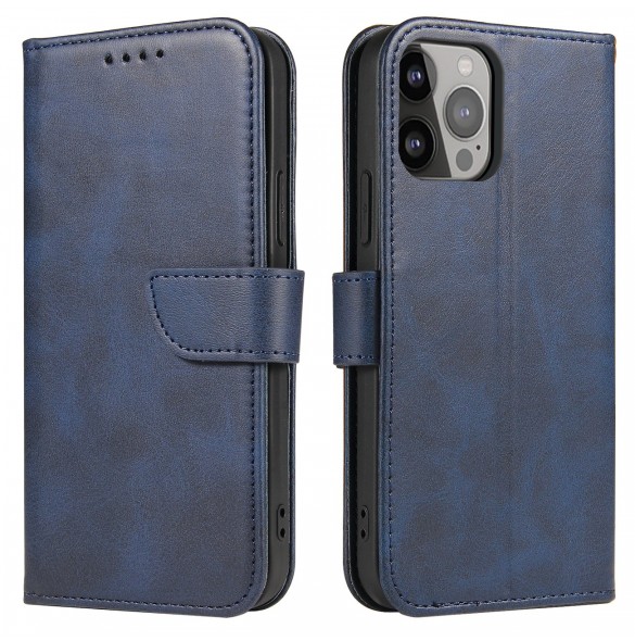 Magnetfodral elegant fodral med flik och stativfunktion för iPhone 14 Pro blå
