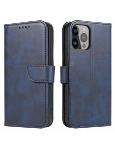 Magnetfodral fodral för iPhone 14 Pro Max flip cover plånboksställ blå