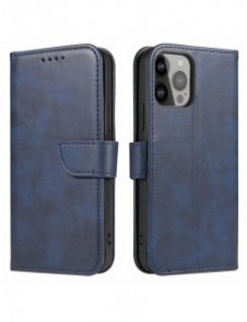 Magnetfodral fodral för iPhone 14 Pro Max flip cover plånboksställ blå