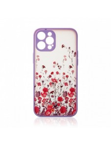 Designfodral för iPhone 12 Pro blommig lila