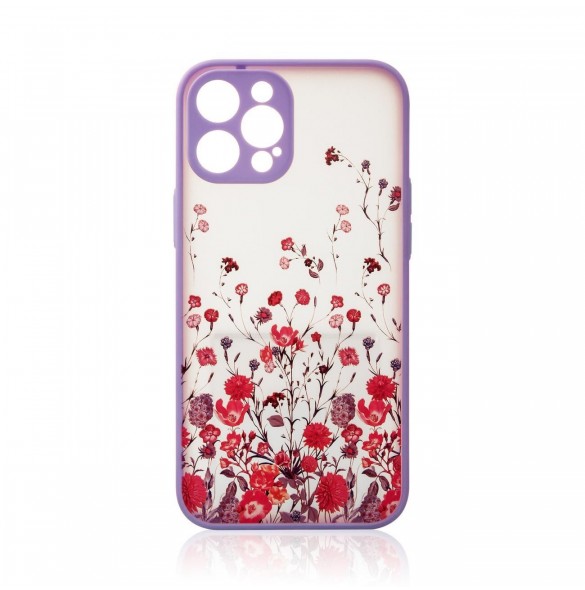 Designfodral för iPhone 12 Pro blommig lila