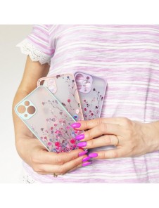 Designfodral för iPhone 12 Pro blomfodral ljusblått