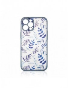 Designfodral för iPhone 12 Pro ett blomfodral mörkblått