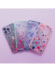 Designfodral för iPhone 12 Pro ett blomfodral mörkblått