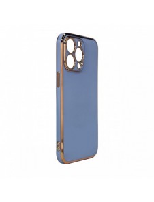 Lighting Color Fodral för iPhone 12 Pro gel skal med gyllene ram grå