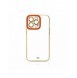 Modefodral till iPhone 12 Pro Gold Frame Gel Cover Röd