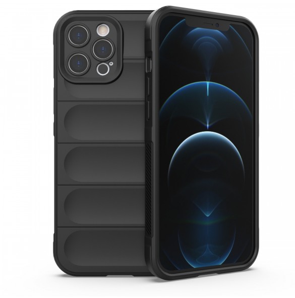 Magic Shield Case-fodral för iPhone 12 Pro Max flexibelt pansarskal svart