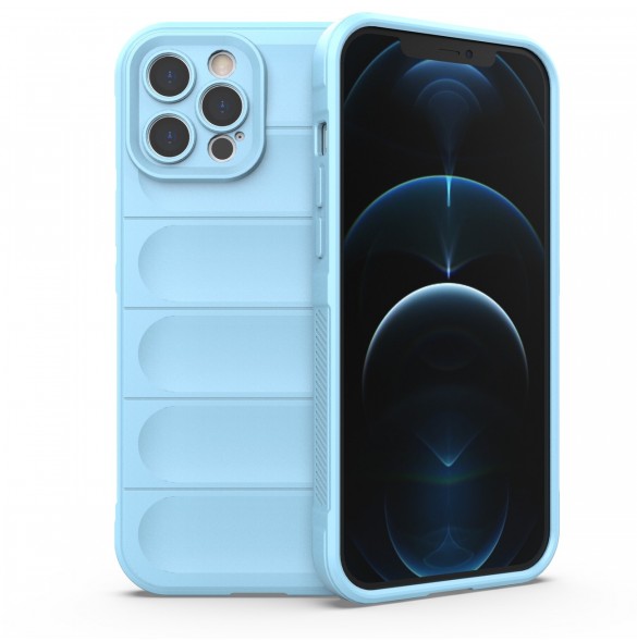 Magic Shield Case-fodral för iPhone 12 Pro Max flexibelt pansarfodral ljusblått