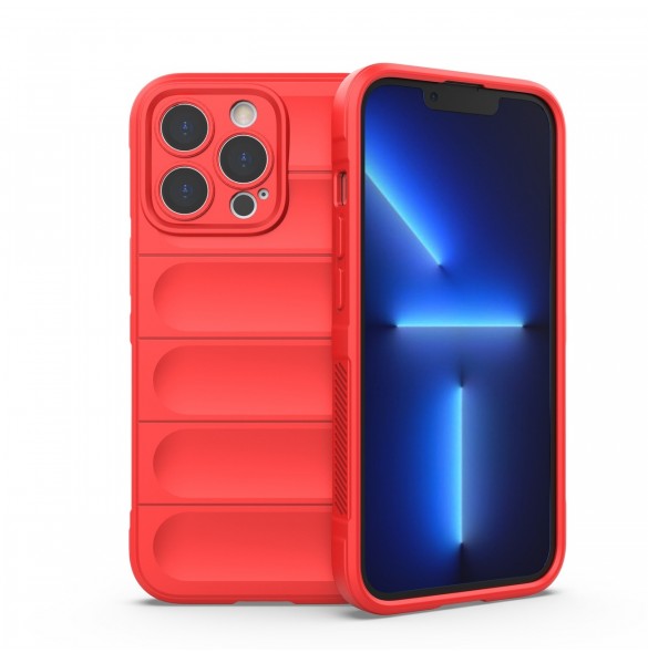 Magic Shield Fodral till iPhone 13 Pro flexibelt pansarskal rött