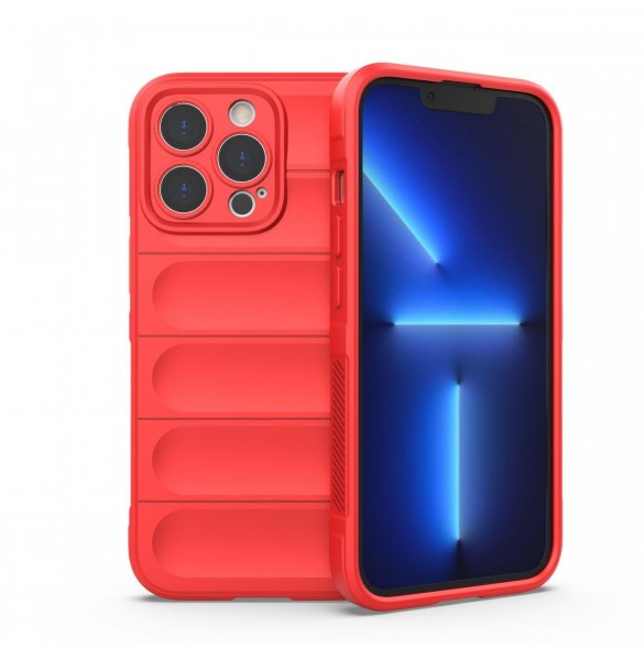Magic Shield Fodral till iPhone 13 Pro Max flexibelt pansarskal rött